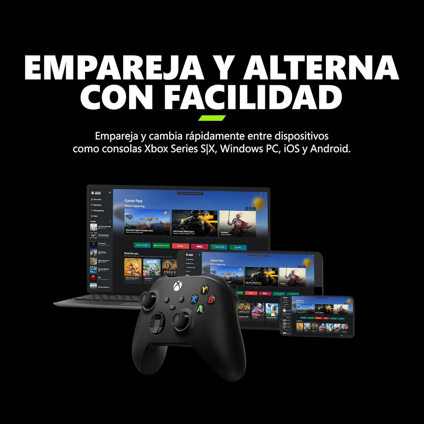 Control inalámbrico Xbox – Carbon Black